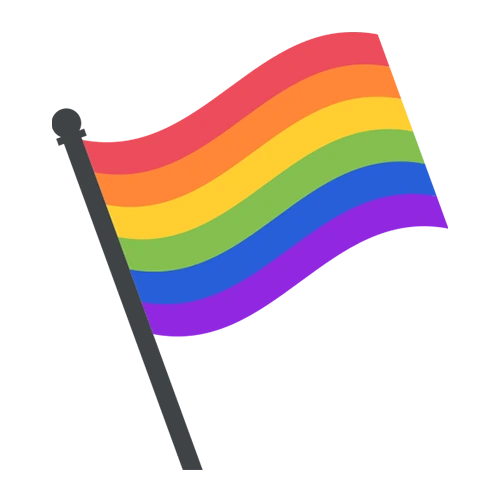 Pride flag vector icon. Estill voice training article.