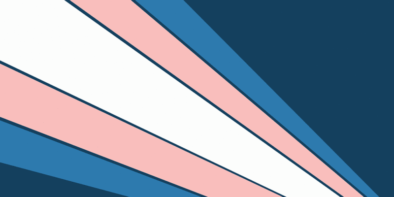 Trans pride colors (Blue, pink, white, pink, blue) vector on dark blue background with an animated shine